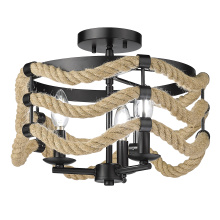 Golden Canada 1083-3SF BLK - Golden Lighting Marissa 3-light Semi-Flush Mount in Matte Black